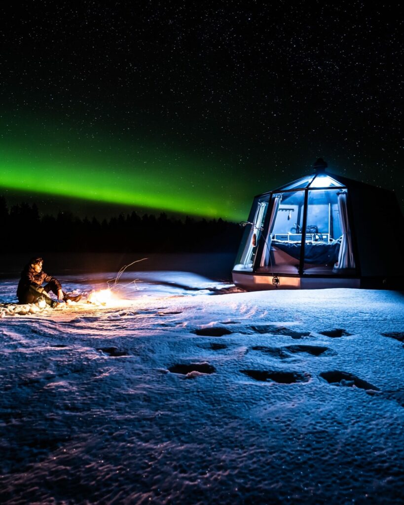 Ice hotel and igloo